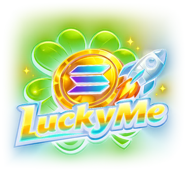 LuckyMe — Solana coin, clover and rocket mark